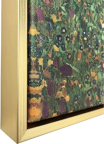 Tableau moderne fleur de salon 30x60cm avec cadre or premium - 5