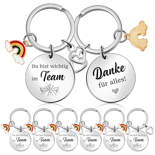 Tenare 8 Stück Schlüsselanhänger für Kollegen Team Geschenkset für Kollegen du Bist Wichtig im Team Danke für Alles Dankeschön Geschenk Abschiedsgeschenk für Kollegen Jobwechsel Ruhestand