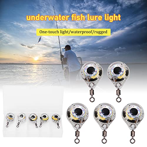 Lot De 5-10 Leurres De Pêche LED – Forme Goutte – Yeux – Pêche De Nuit – Appâts Sous-Marins