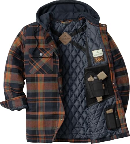Image of Legendary Whitetails Men's Ccw Hooded Flannel Shirt Jacket Quilted Shacket