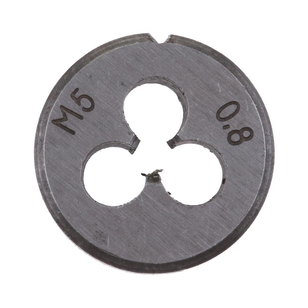 TWISAXC Durable HSS Metric Threading Die Easy to with Wrenches Or Sockets in Various Applications House Decoration Tap Die Metric Tap and Threading Dies Can, Silver, M5
