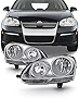 AKKON - For 06-09 VW GTI Rabbit Jetta R32 MK5 Chrome Housing Factory Style Headlight Lamps Assembly L+R