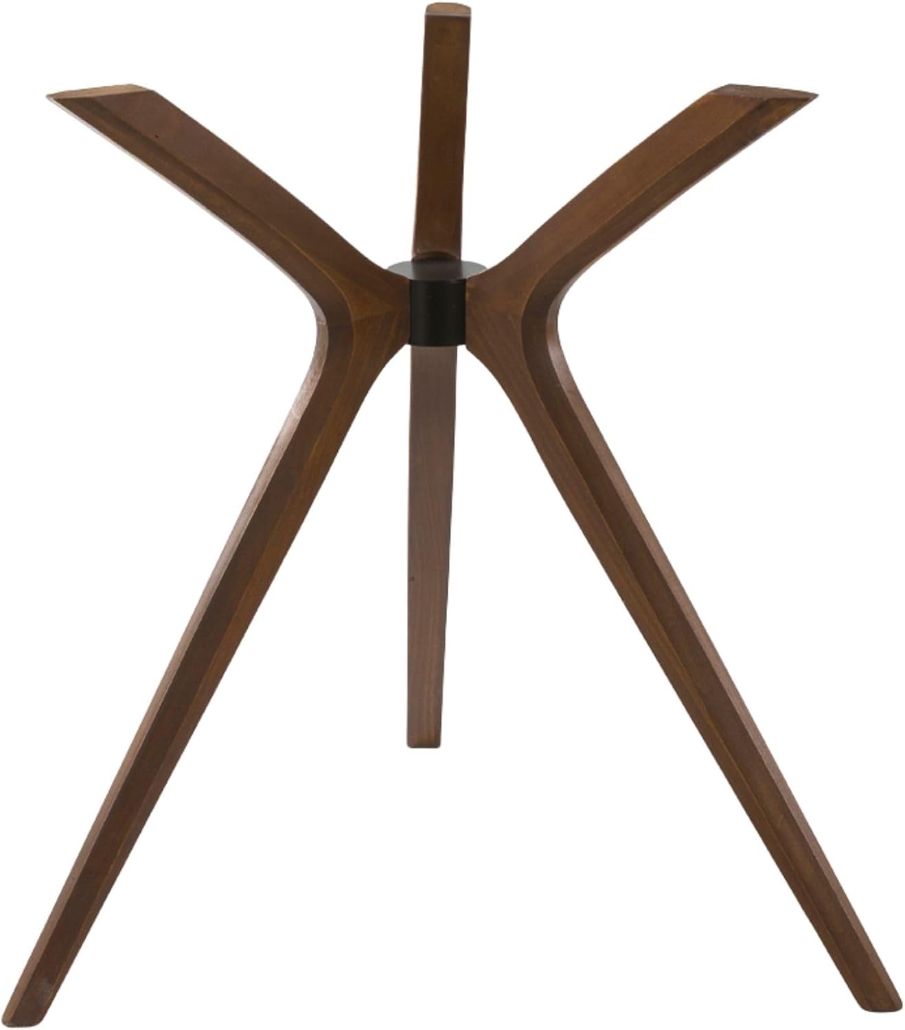 Mid Century Solid Beech Wood Modern Dining Table Base Only, Counter/Bistro Height Table Bases, Wooden Legs for Kitchen Tables, Glass Top Wood Top (Glass Tabletop, Walnut)