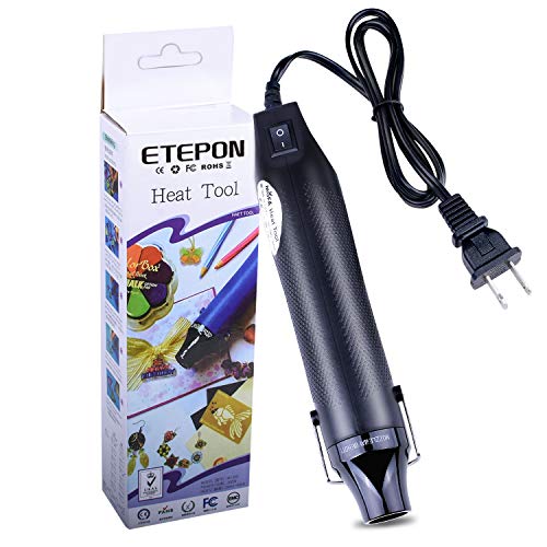 ETEPON ET021 Mini Heat Gun Electric 300W Portable Hot Air Gun for DIY Craft Embossing, Shrink Wrapping PVC, Drying Paint, Clay, Rubber Stamp, Multi Function Hand-Hold Heat Tools (Black) - Thumbnail 4