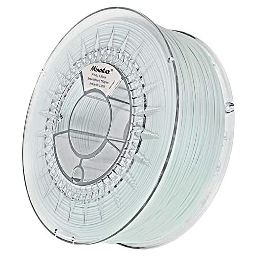 Minadax 0,75 kg premiumkvalitet 2,5 mm PET-filament snö vit för 3D-skrivare tillverkad i Europa