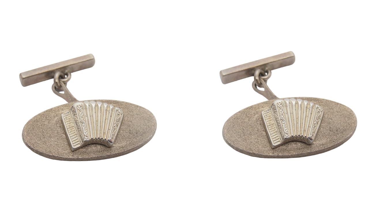 Fisarmonica : Gemelli in Argento 925 - Strumento Musicale - Musicista - Musica
