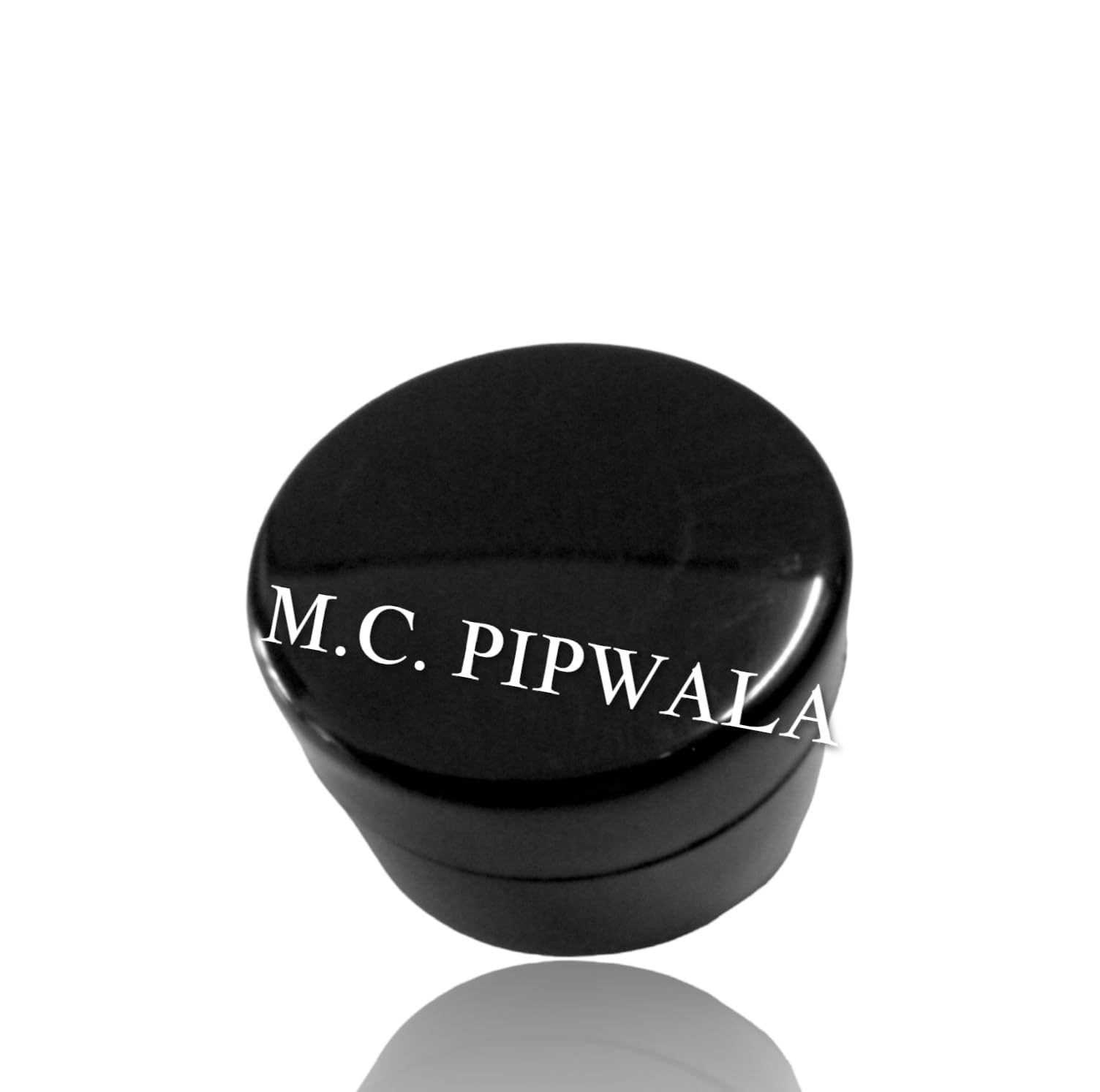 M.C. PIPWALA 15 gm Round P.S. Black Container with Cap (Black cap, 24)