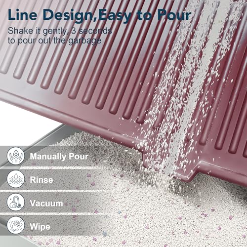 UPSKY Large Cat Litter Mat 31" x 24 Waterproof and Washable, Soft on Paws | Litter Catcher Pad, Cat Litter Trapping Mat, Scatter Control, Fits Most Litter Boxes, Use for Dogs & Cats, Red - Image 5