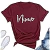 KIDDAD-Mimi-Shirt-Womens-Mimi-Heart-Graphic-Print-T-Shirt-for-Grandma-Casual-Short-Sleeve-Tee-Top KIDDAD Mimi Shirt Womens Mimi Heart Graphic Print T Shirt for Grandma Casual Short Sleeve Tee Top Red