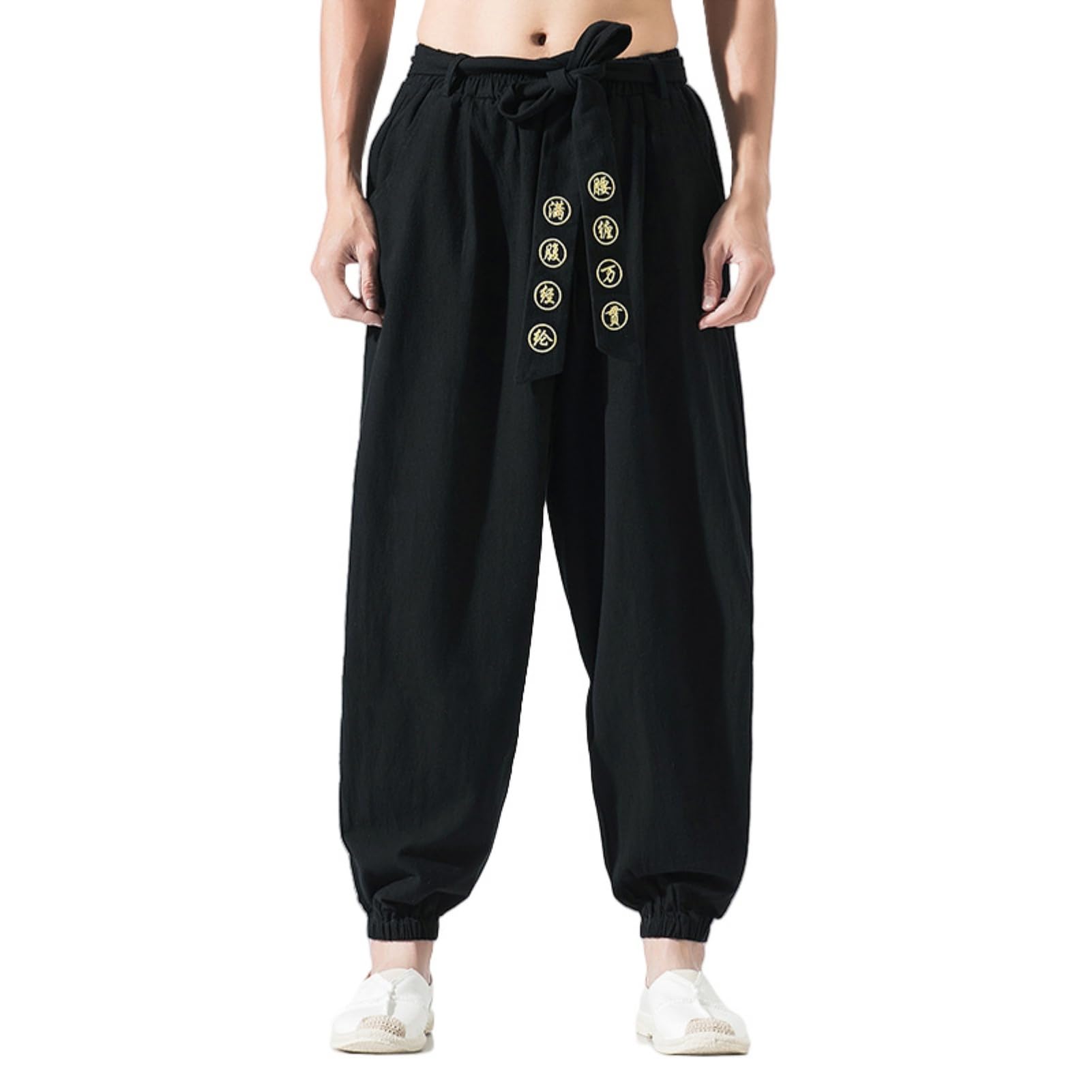 Pantalon Sarouel Homme Décontracté Imprimé Style Chinois Coupe Ample