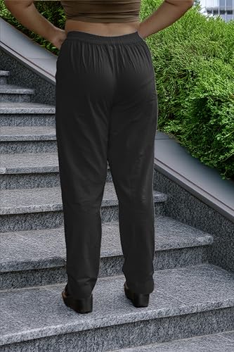 Image of Women's Cotton Regular Fit Trousers - Comfortable and Stylish Casual Office Wear Kurti Pants for Daily Use, Soft and Breathable Fabric