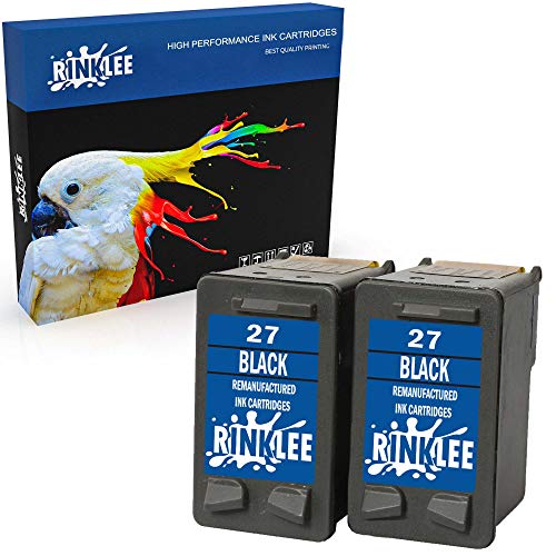 RINKLEE Remanufacturado para HP 27 XL Cartucho de Tinta Compatible con HP Deskjet 3320 3325 3420 3520 3535 3550 3620 3650 5650 5850 Fax 1240 PSC 1110 1205 1210 1215 1315 Officejet 4215 | Negro, 2 Pack