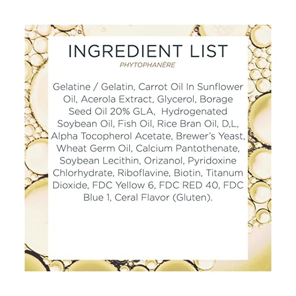 PHYTO Phytophanère 100% Natural Hair Loss Thinning Dietary Supplement, 2-Month Supply 120 Count (Pack of 1)