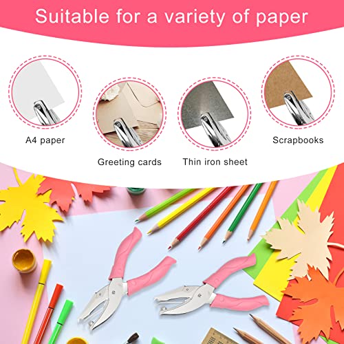 Image of 2 Pieces Heart and Star Handheld Hole Paper Punch Metal Single Hole Paper Punch Punchers with Soft-Handled Tags for Clothing Ticket DIY Craft Tags Scrapbook Tool, 1 /4 inch