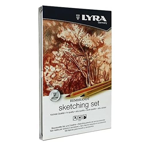 LYRA Rembrandt Art Specials, Lápices de Esbozo para Bellas Artes, redondo, mina de 5mm, Estuche de metal, Set de Esbozo, lápices surtidos y accesorios, 11 unidades