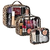 FFpaw 3 Pack Clear Toiletry Bag for Women, TSA Approved Organizer for Travel Size Toiletries Carry on Travel Accessories Bag Airport Airline Compliant Bag Makeup Bag Zipper Pouch Set