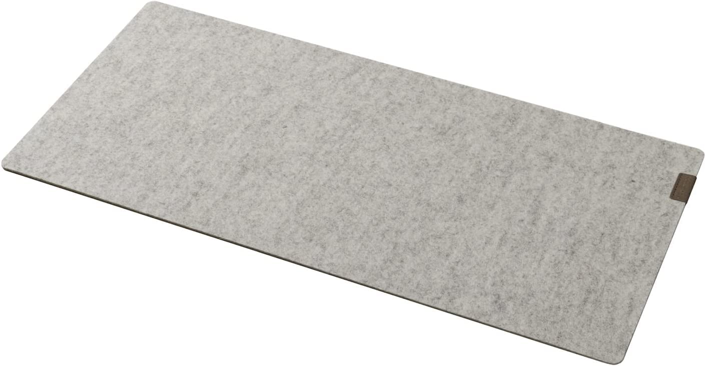 Desk pad in 2 Sizes, Made of Merion Wool Felt and Cork (Grey,L (30 x 90 x 0.3 cm))