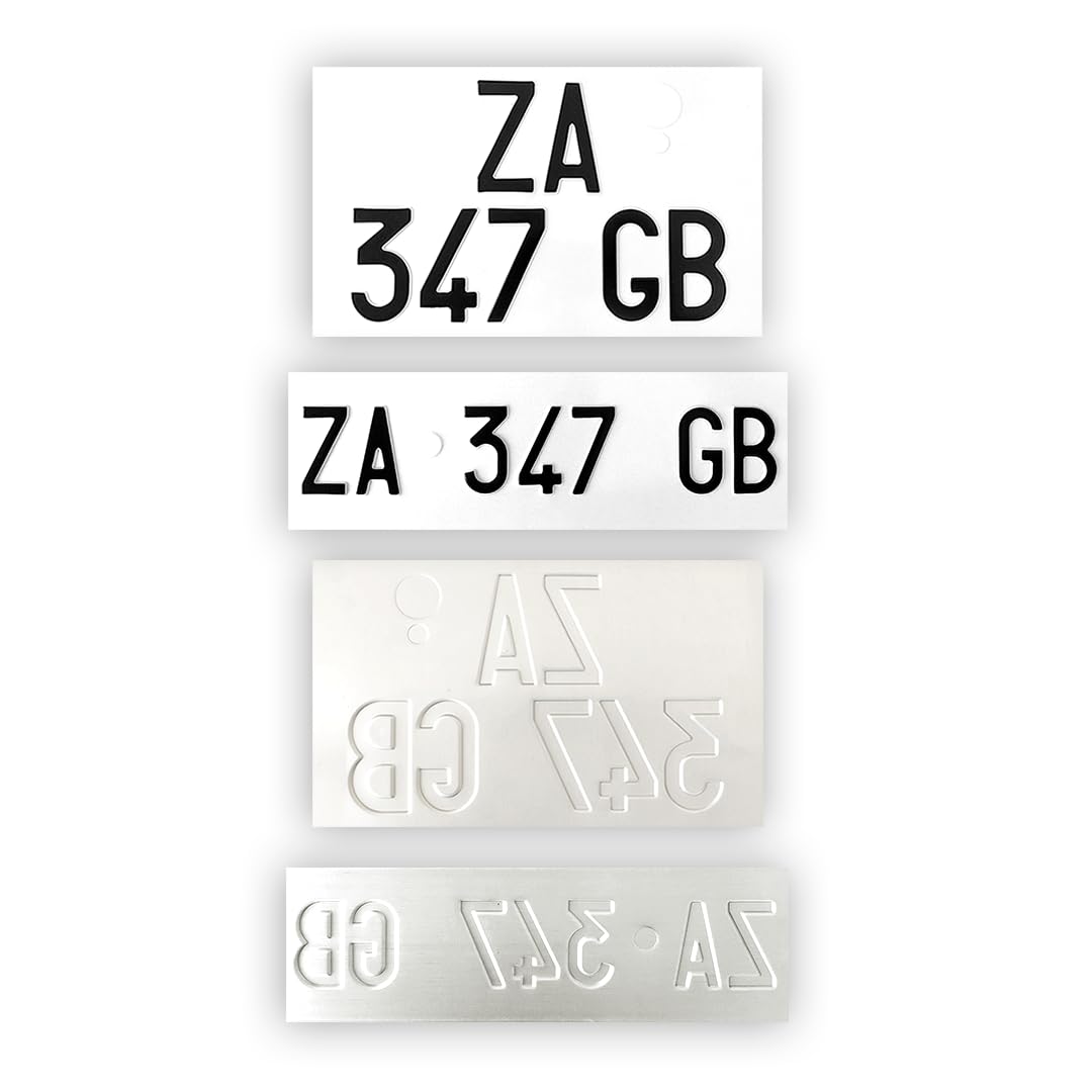 Targhe Personalizzate - Modello Kit Completo dal 1995 al 1997 - con Lettere e Numeri in Rilievo, Incise su Alluminio Catarifrangente, Made in Italy (ZA Sovrapposta Colorazione d'origine)