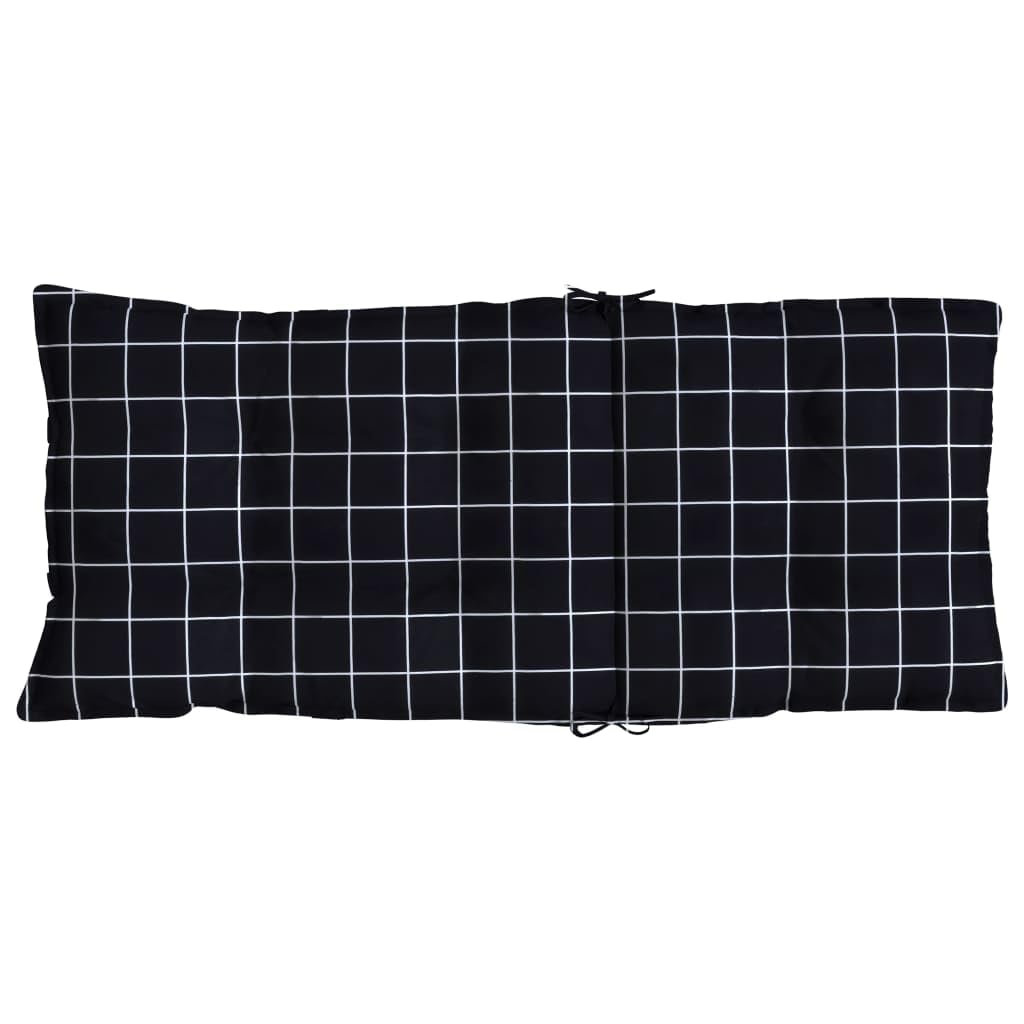 Poduszki na wysokie oparcie 4 sztuki, czarna tkanina Oxford | 120 x 50 x 7 cm, wypełnienie z pustych włókien PP, antypoślizgowe z elastycznymi paskami, do biura patio