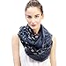 Lina & Lily Santa Sleigh Reindeer Snowman Tree Print Infinity Christmas Scarf (Blue-grey)