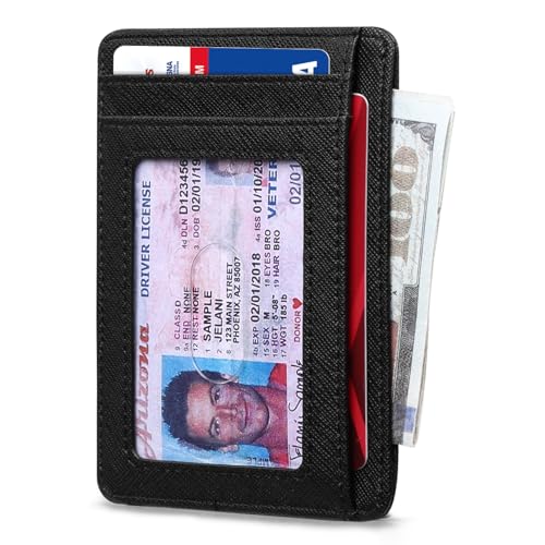 Image of RUNBOX Slim Minimalist Front Pocket RFID Blocking Leather Wallets for Men and Women Card Holder Wallets Gifts for men