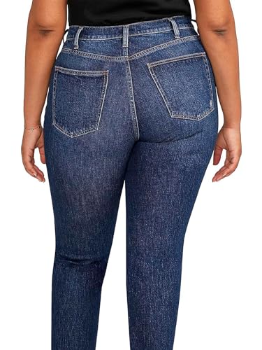 Silver Jeans Co. Women's Plus Size Highly Desirable High Rise Slim Straight Leg Jeans3