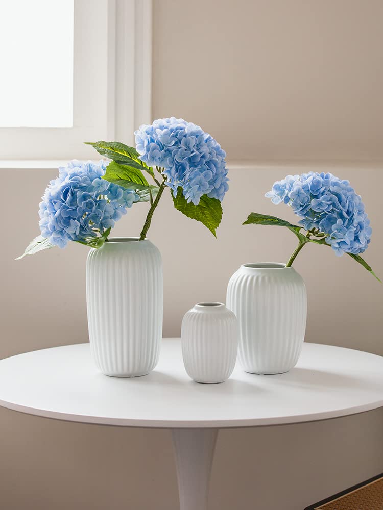 Amazon.co.jp: Eweeh 10インチ ホワイトセラミック花瓶 モダンミニマ