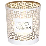  BARBACADO Photophore Super Maman, présentoir à Bougie Maman, Cadeau Fête des Mères, Cadeau Maman, Bougie Maman