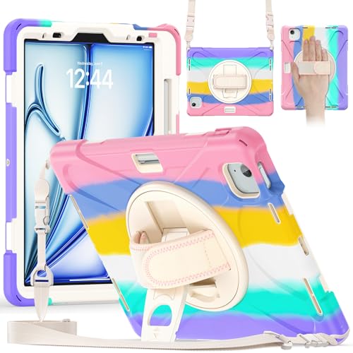 Coque iPad Air 11 M4 antichoc enfant fini les écrans cassés avec cette housse rose
