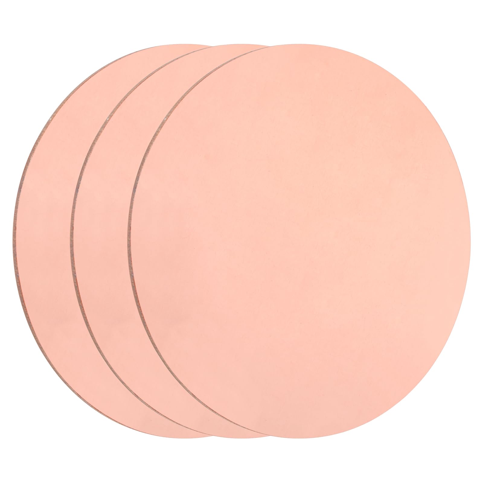 uxcell 3Pcs Copper Round Plate, 0.08"(2mm) Thick 2.6"(65mm) Dia Pure Copper Metal Sheet T2 Copper Round Disc Brass Circle Gaskets for Metal Stamping