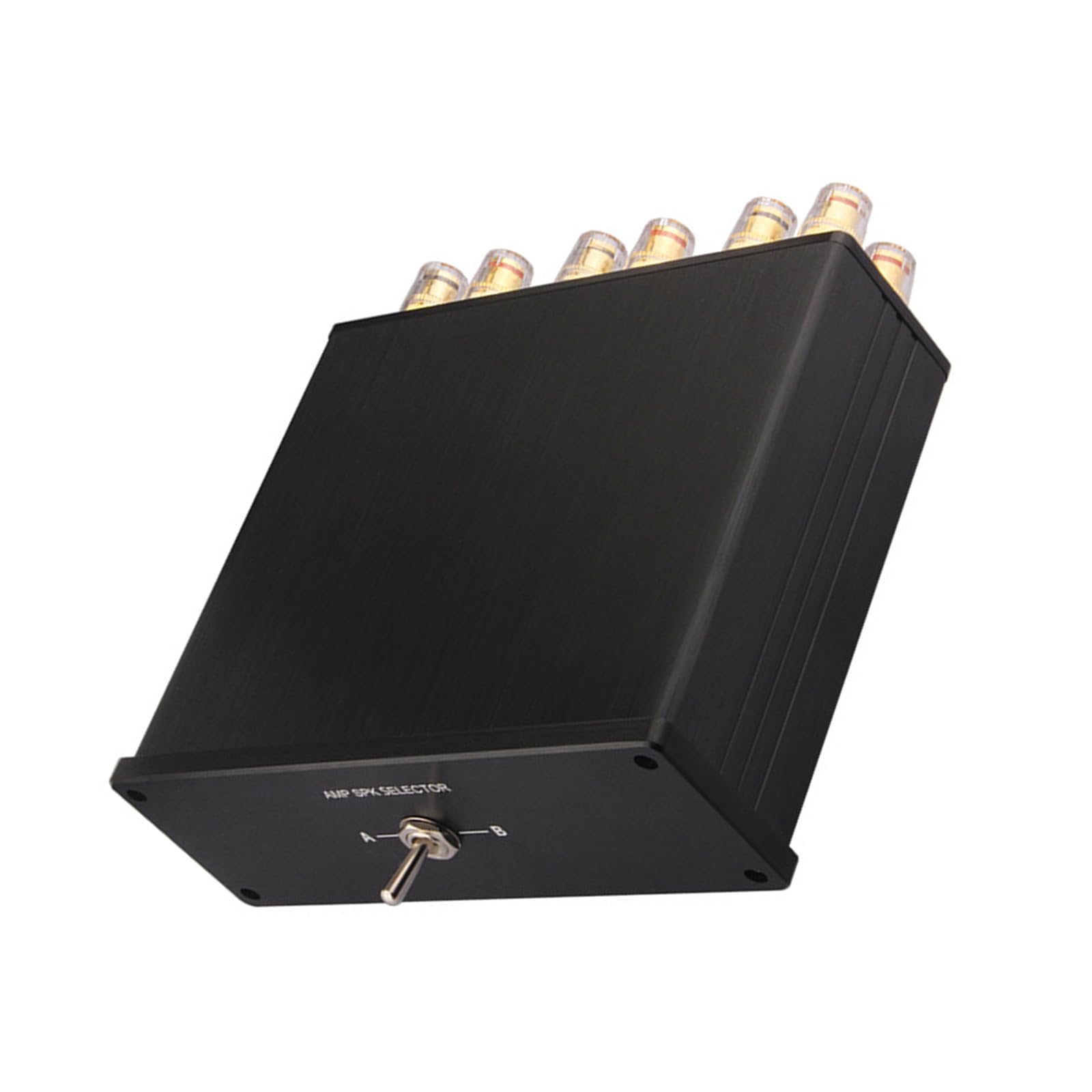 Caja de selectores de sonido 2 en 1 con terminales chapados en oro y construcción de metal para selección de fuentes de sonido, caja de selectores de alta fidelidad a prueba de golpes