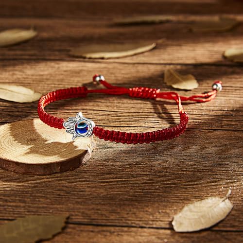 5pcs Hamsa Hand Evil Eye Bracelet Kabbalah Protection Handmade Red String Adjustable Bracelet Good Luck Minimalist Jewelry for Women Men2