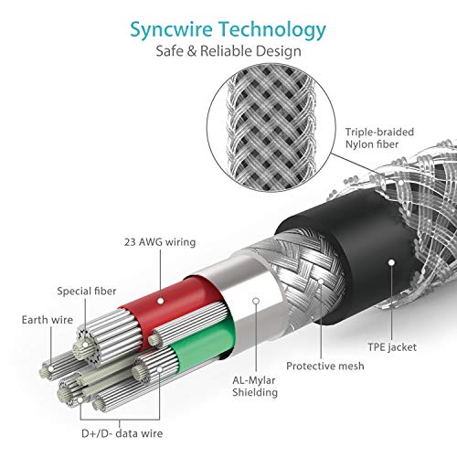 image for Micro USB Cable Android Charger - Syncwire [2-Pack 3.3ft] Super-Durabl