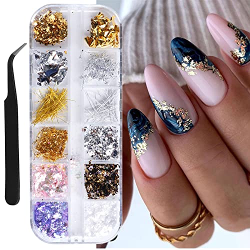 Foglie Oro Decorativo 3 Colori - Fiocchi Dorati, Argento E Oro Rosa Per Nail Art E Fai Da Te