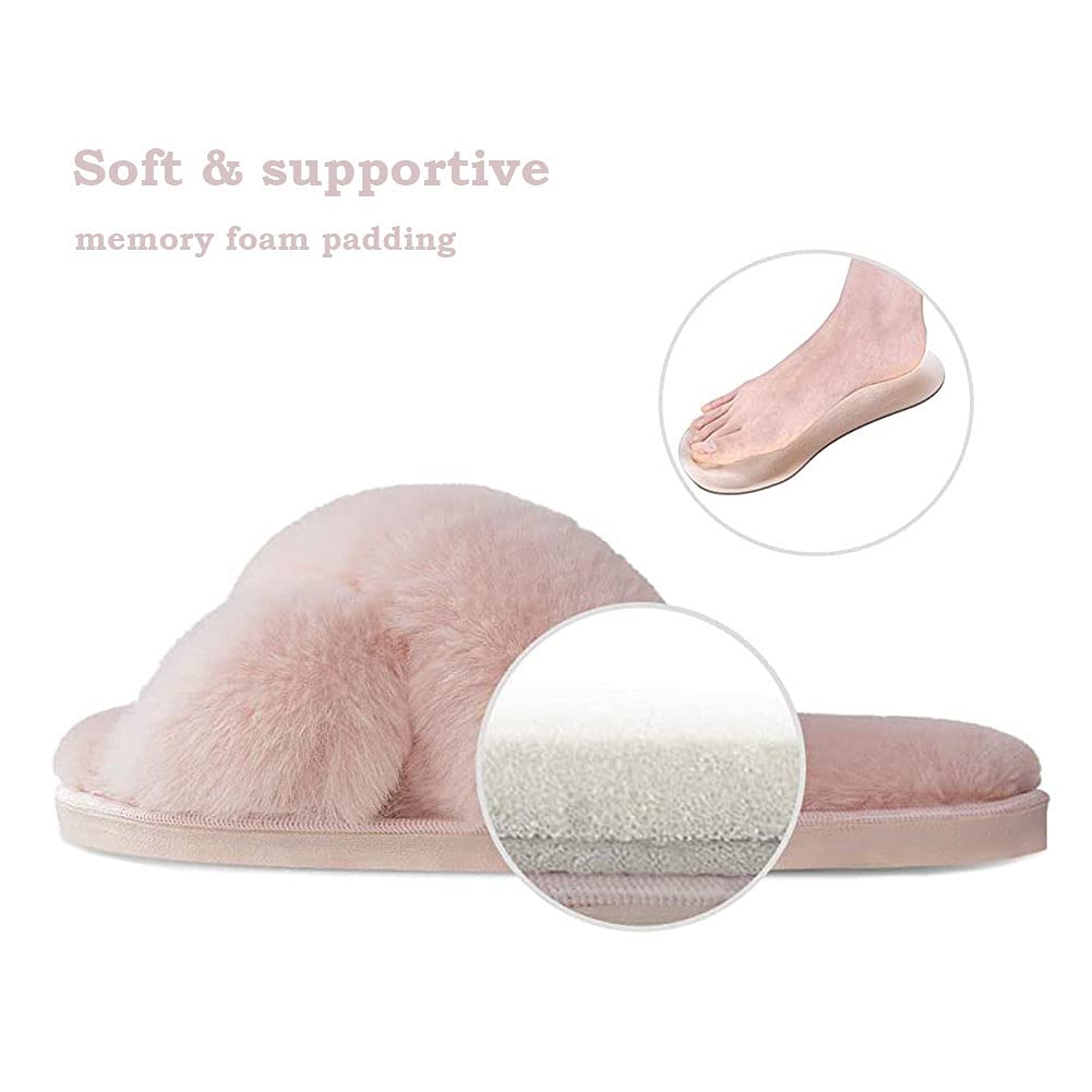 Fadezar Pantofole Peluche Donna Ciabatte da Casa Comode Invernali Moda Scarpe Sandali Slippers