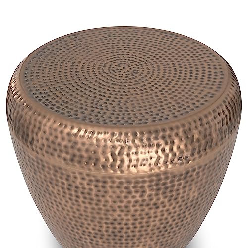 SIMPLIHOME Preston 22" Wide Round Metal Table in Antique Copper by SIMPLIHOME - Used condition - Image 3