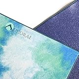 AURORAE Synergy 2in1 Hot Yoga Mat with integrated Non Slip Microfiber Towel. No Slipping No Bunching/Odor Patent Protected, Machine Washable