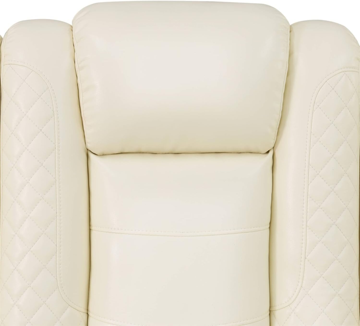 Recliner Loveseat White Breathing Leather LED Lighting USB Charging Cup-Holder Living Room