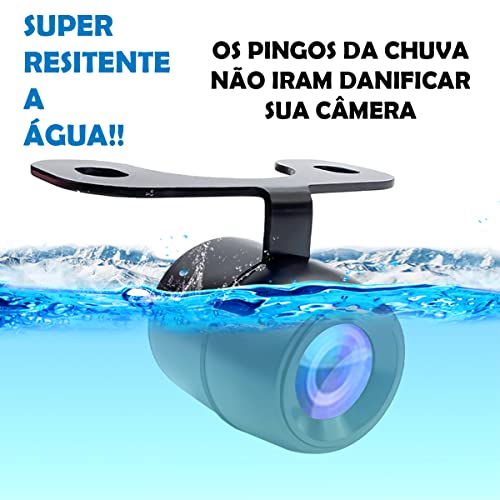 Câmera De Ré Colorida Automotiva Parachoque Infravermelho Visão Noturna Borboleta 2x1 LED Estacionam
