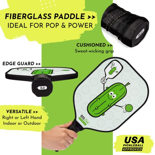 Big Dill Pickleball Paddle Set 2-Pack Pickleball Paddles with Outdoor Pickleball Balls, Paddle Covers & Carry Bag | Pickleball Paddles Set of 2 USAPA Approved - Image 7