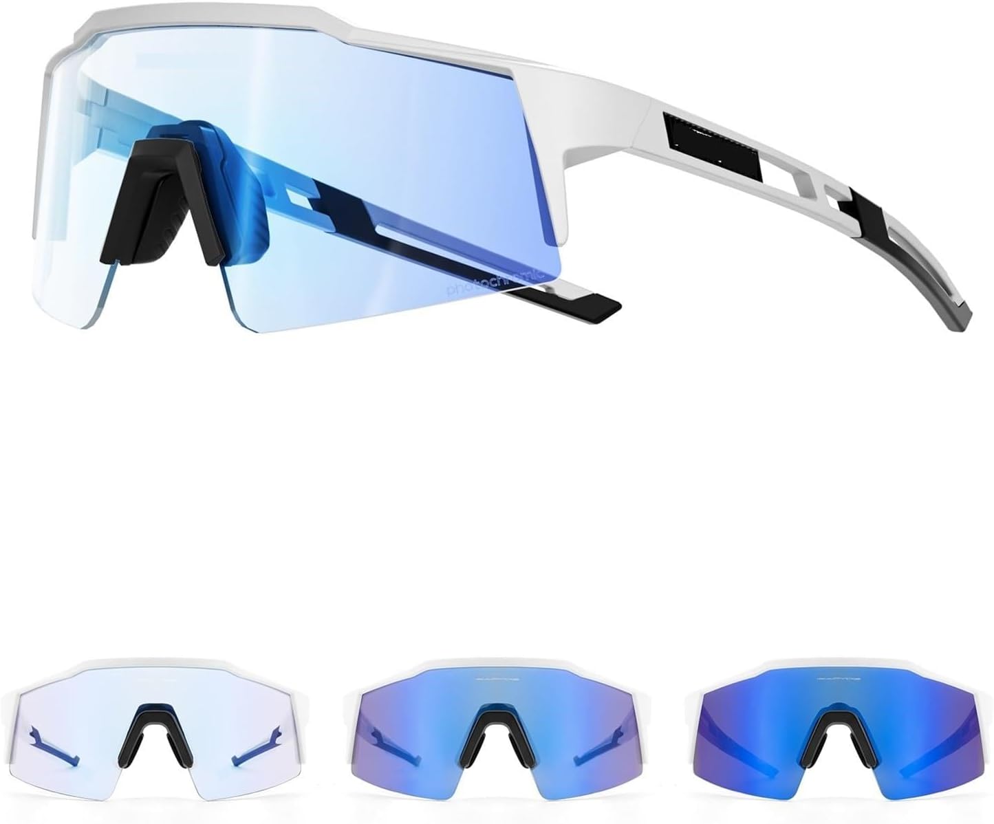 PETRELS Cycling sunglasses Photochromic Cycling Sunglasses Men Women Bike Glasses Riding Driving Mountain Bike Goggles Eyewear Sports(BL-1L-03)