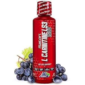 iSatori L-Carnitine LS3 1500, Liquid L-Carnitine with Acetyl L-Carnitine, L-Carnitine L-Tartrate, Stimulant Free Pre Workout, No Calories, Sugar, Gluten, Keto-Friendly, Grape Flavor (32 Servings)