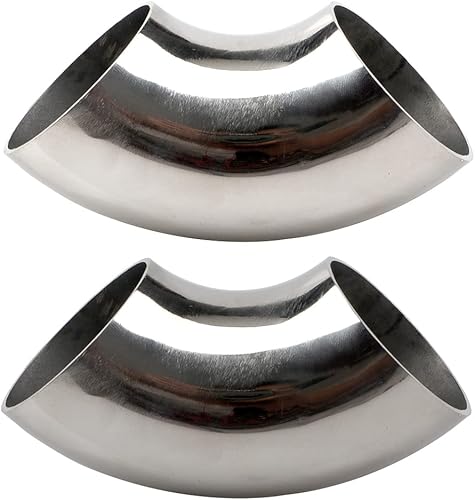 Codo de curva de mandril de 90 de 2.5 pulgadas, tubo curvado de acero inoxidable SS304, tubo de codo de escape de 90 grados, grosor de 16 GA.065