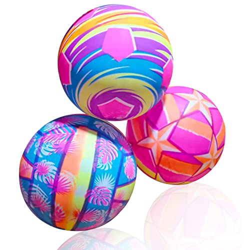 Edrlaity Colourful Sports Balls Playground Ball For Kids And Toddlers, Soft Kickball Dodgeball Handball Set For Playing, Indoor And Outdoor Play Toy, 7 Inch, Pack Of 3 #TOP4