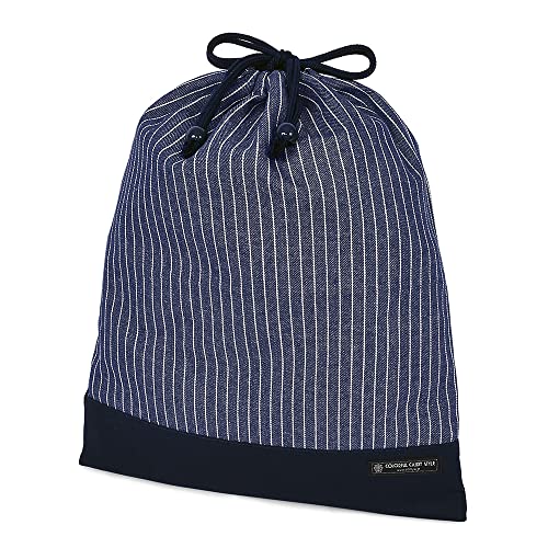 体操服袋 男の子 巾着袋 大 体操服入れ 小学生 お着替え袋 大きめ ピンストライプ・インディゴ カラフルキャンディスタイル N3347000