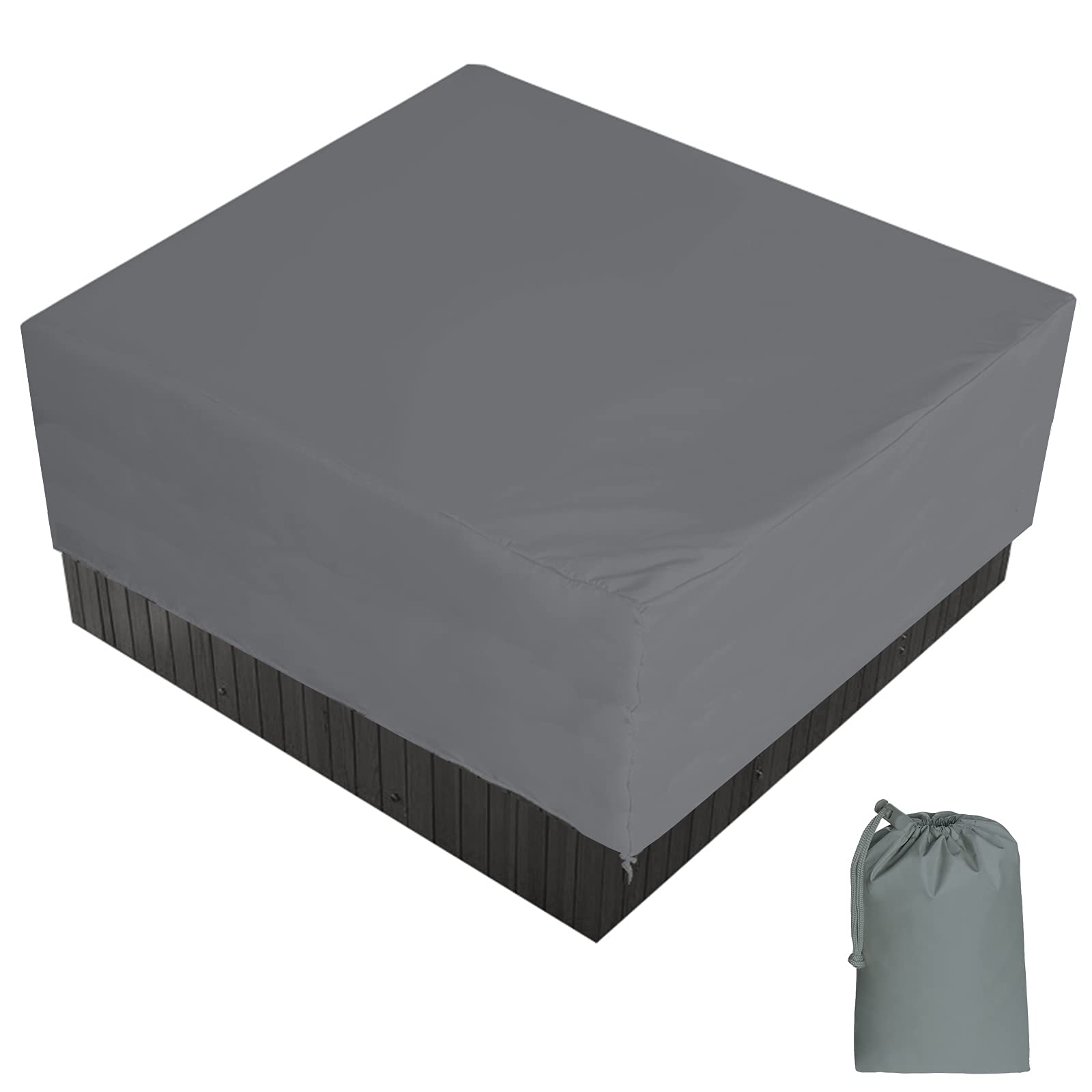 BaCover Hot Tub Cover, Thermal Insulation Outdoor Spa Bath Pool Cover Protector Waterproof Hot Tub Covers Anti-UV Dust-proof with a Storage Bag 7 Sizes Choose,Gray,220x220x90cm