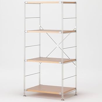 Amazon｜無印良品 ステンレスユニットシェルフ オーク材棚セット 中 幅