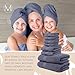 MAURA Indigo Blue Bath Towel Set of 8 for Bathroom. Turkish Cotton Luxury Bath Towels. Extra Large, Thick, Plush & Soft. Hotel & Spa Quality - Denim Blue