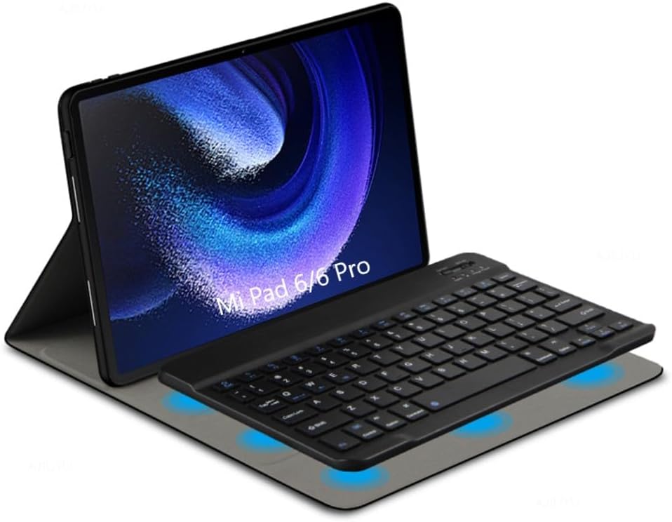 Muzz Xiaomi Mi Pad 6/6 Pro Keyboard Case for Tablet Xiaomi MI PAD 6/6 PRO Cover Magnetic Cases Xiaomi Pad 6/ Xiaomi Pad 6 Pro (11 Inch) 2023 Black (Xiaomi Pad 6 Pro)