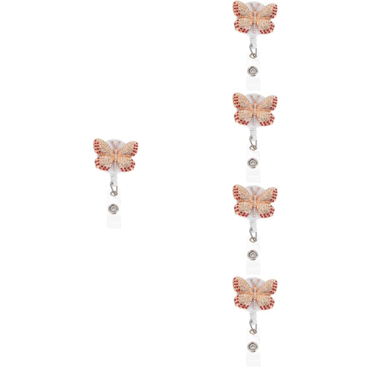 MAGICLULU 5pezzi Porta Distintivo Retrattile Con Clip Farfalla Per Tesserini e Badge Accessorio Ufficio Elegante e Pratico Facile Da Trasportare Protezione Per Id e Chiavi